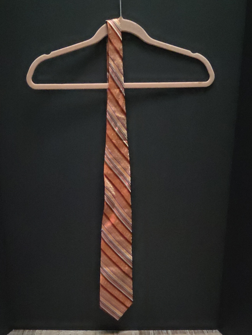 Classic Copper Stripe Men's Tie - Copper Brown Pattern